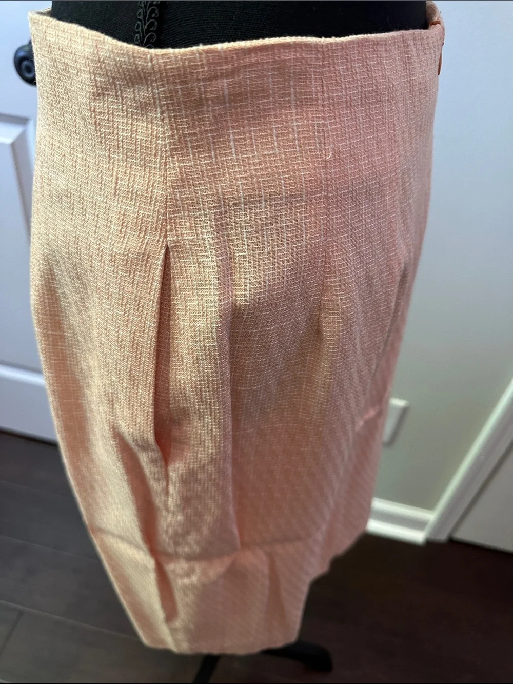 CHRISTIAN DIOR Peach Plaid Tailored Women's SUIT